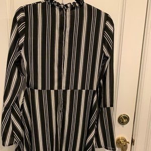 Striped Bell Sleeve Mini Dress